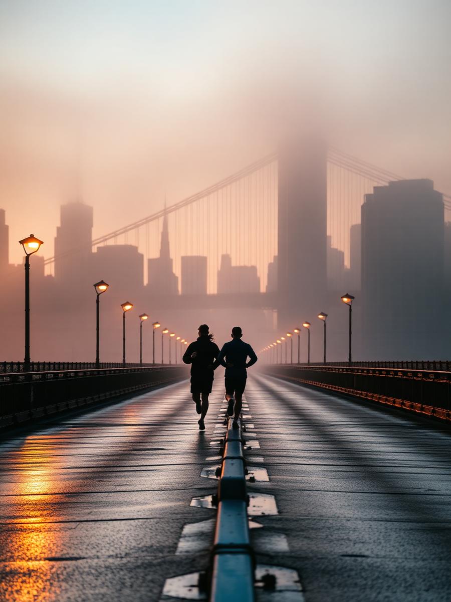 Corredores em uma grande maratona urbana