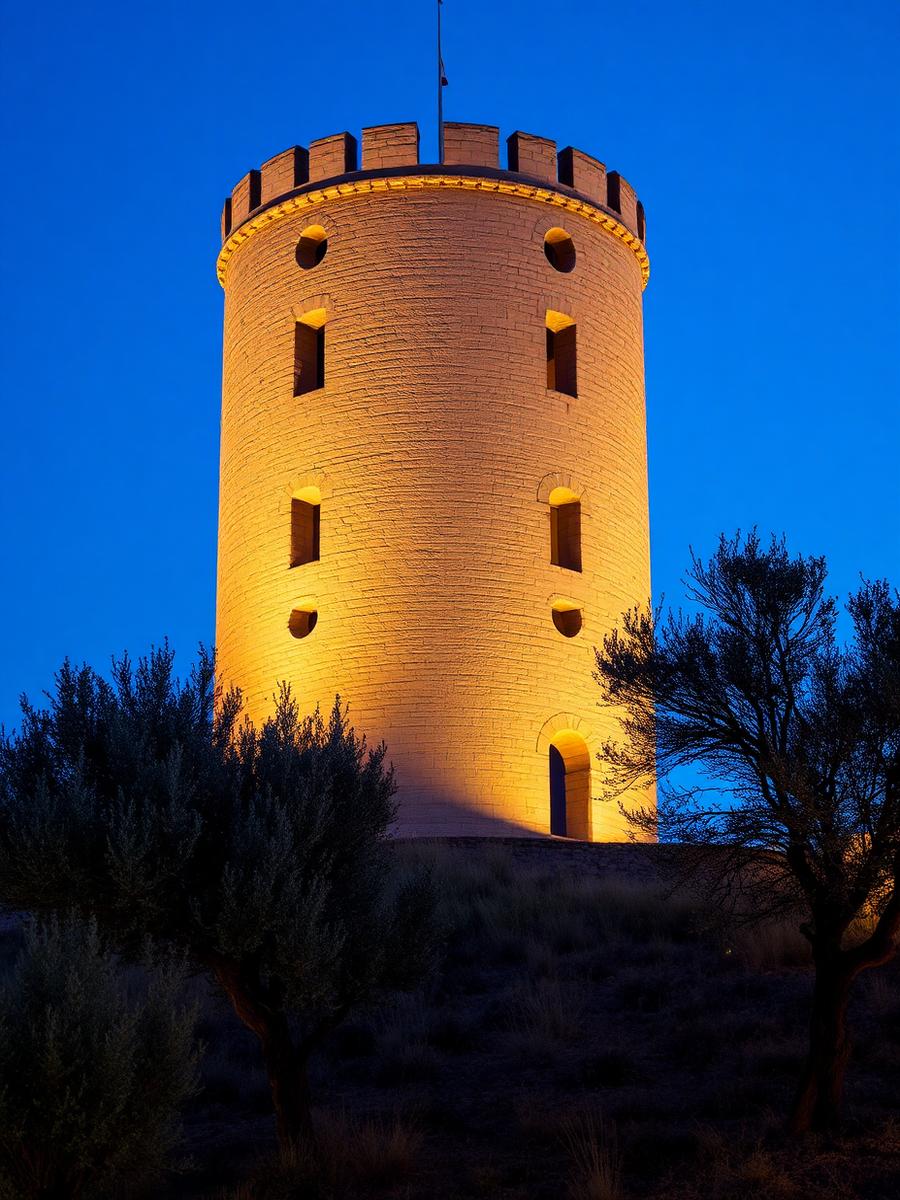 Masseria histórica na Puglia, Itália, entre oliveiras